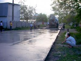 Бетонування бетонної дороги с. Калинівка 2006 рiк. Наш бетон і робота